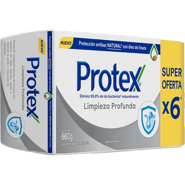 Protex Jabón Limpieza Profunda Original Pack X6 660 g