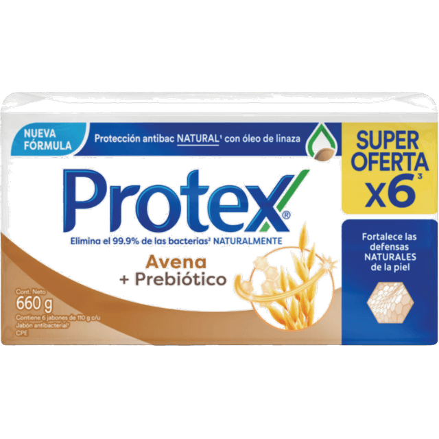 Protex Jabón Avena Antibacterial Pack X6 660 g
