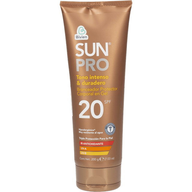 Sunpro Bronceador Protector Spf20 Gel 200 gr