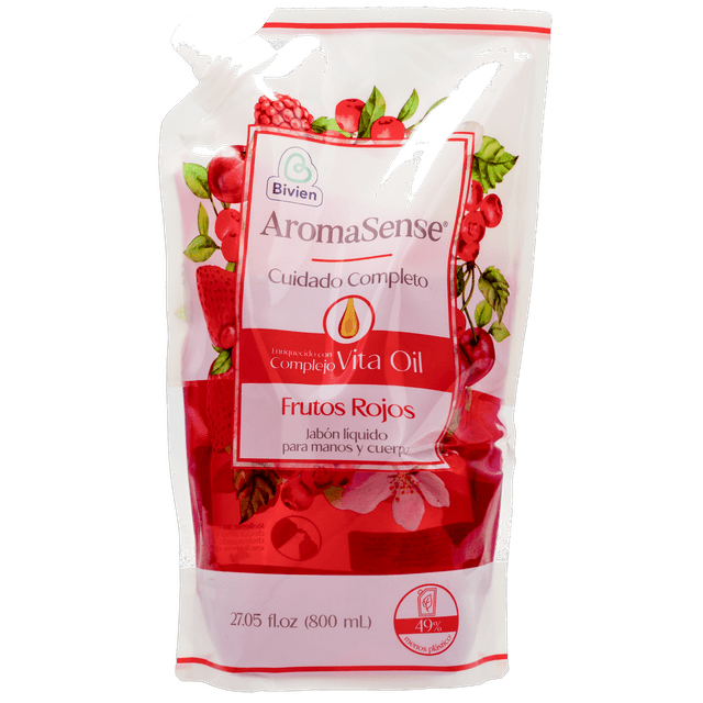 Aromasense Jabón Líquido Frutos Rojos Doypack 800 ml