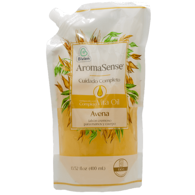 Aromasense Jabón Cremoso Avena Doypack 400 ml