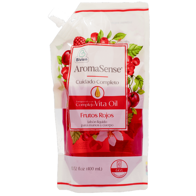 Aromasense Jabón Líquido Frutos Rojos Doypack 400 ml