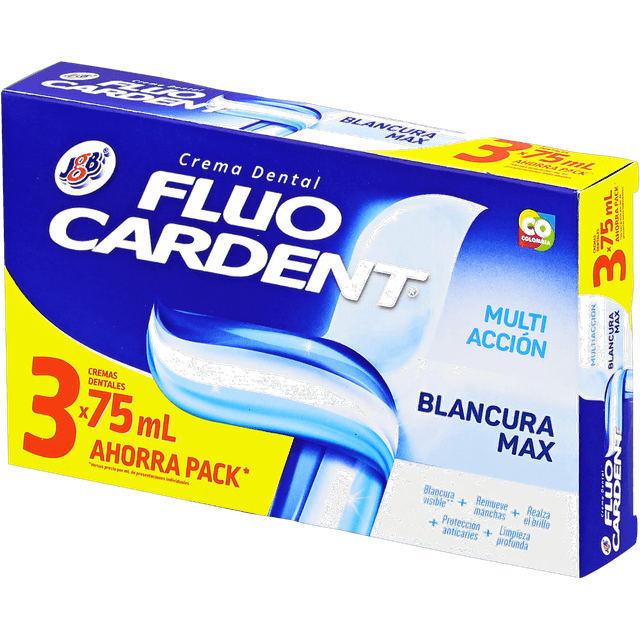 Fluocardent Crema Dental Multiacción Blanqueadora Pack 225 ml