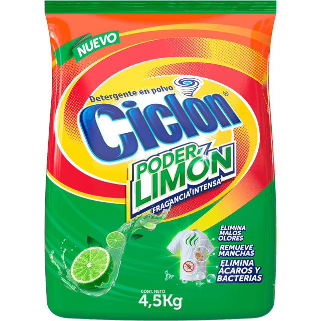 Ciclón Detergente Poder Limón 4.50 kg